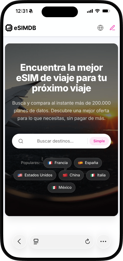 eSIM comparison app on iPhone