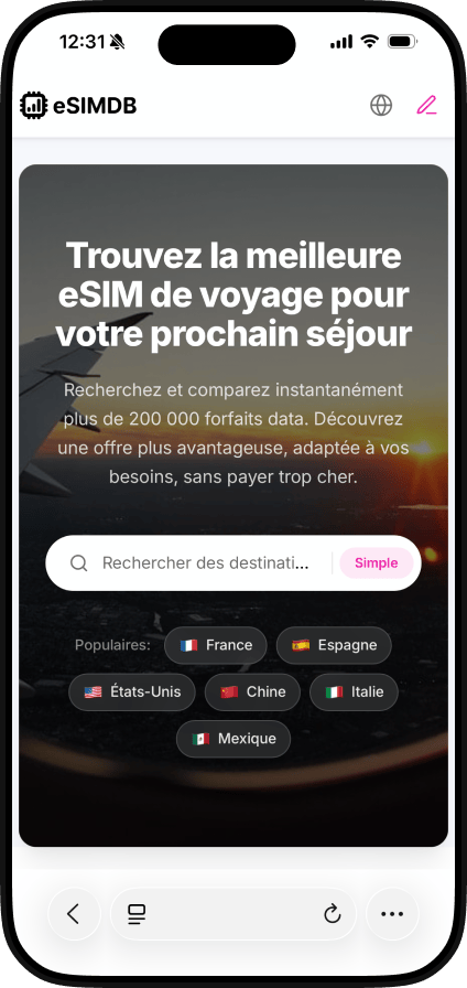 eSIM comparison app on iPhone