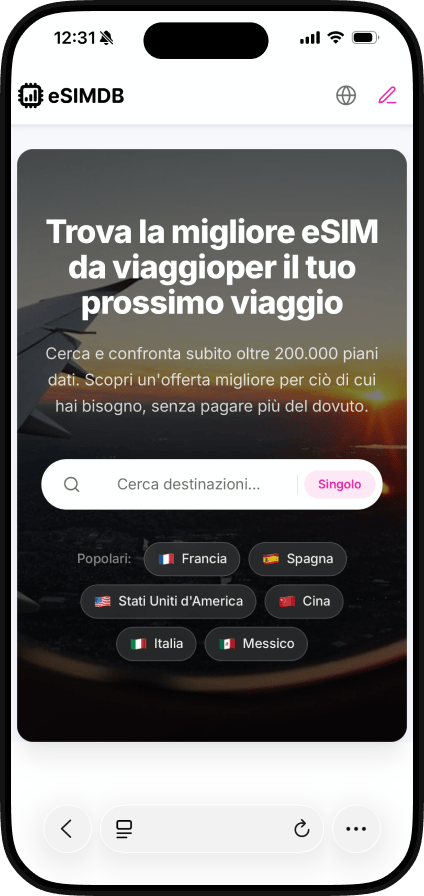 eSIM comparison app on iPhone